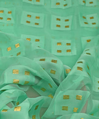Georgette with Zari Design-Sea Green