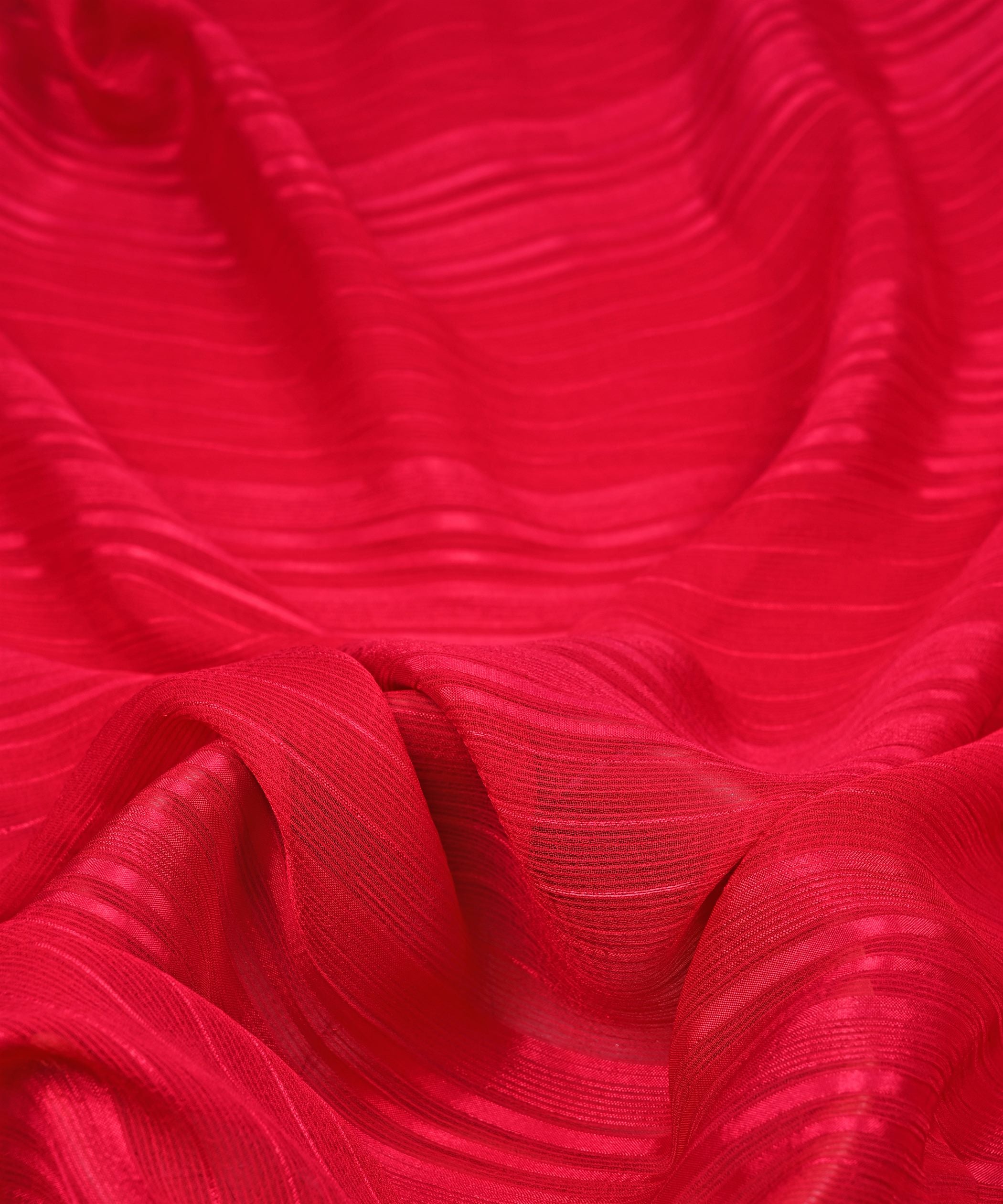 Hot Pink Georgette Fabric with Zari Patta