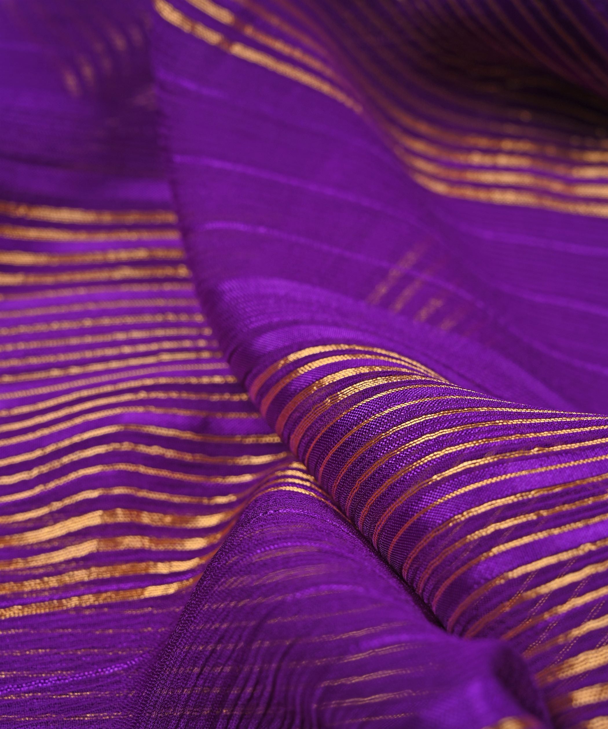 Purple Georgette Fabric with Zari Patta