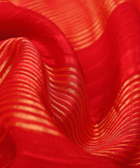 Red Georgette Fabric with Zari Patta