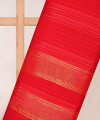 Red Georgette Fabric with Zari Patta