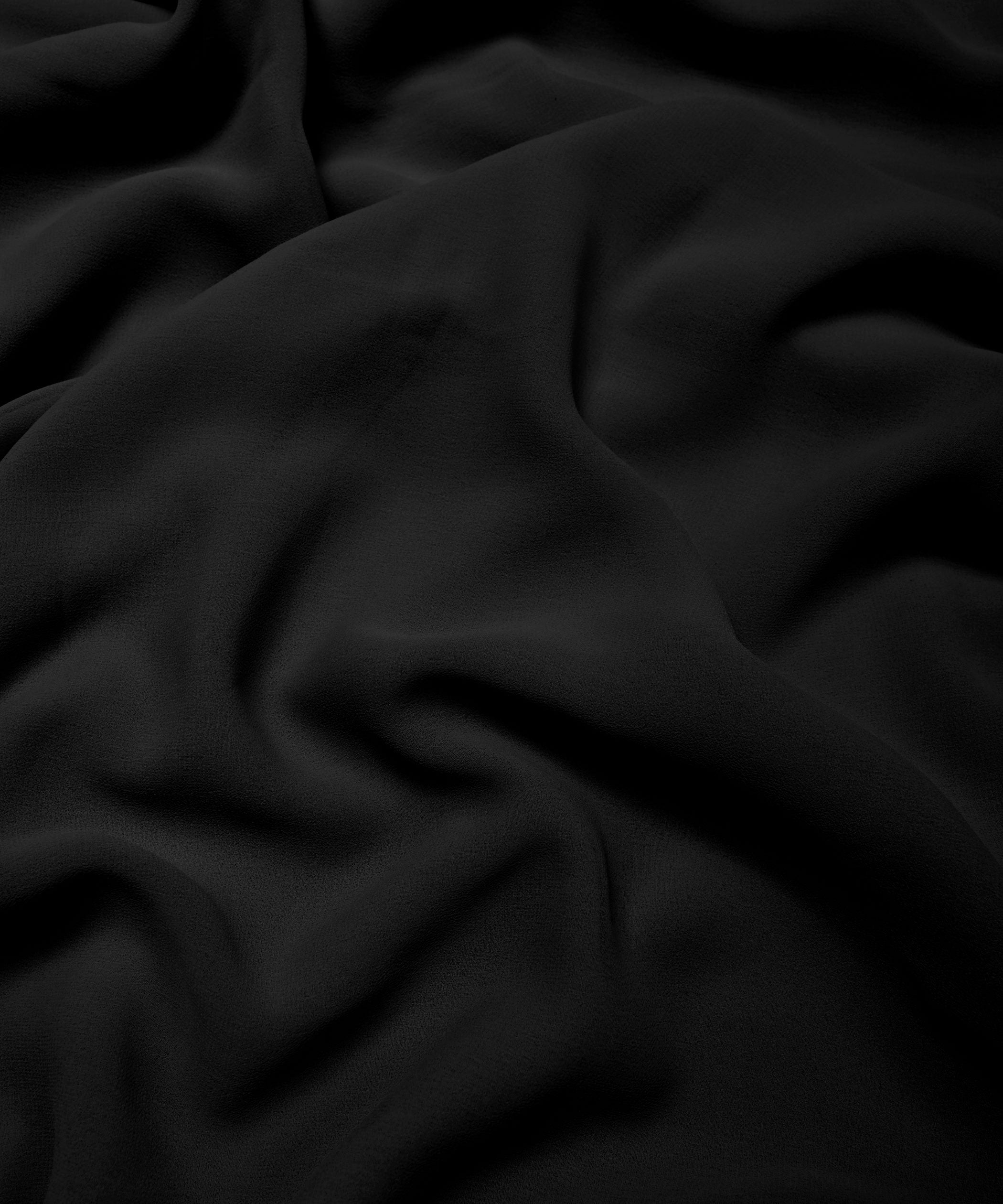 Black Plain Dyed Georgette (60 Grams) Fabric