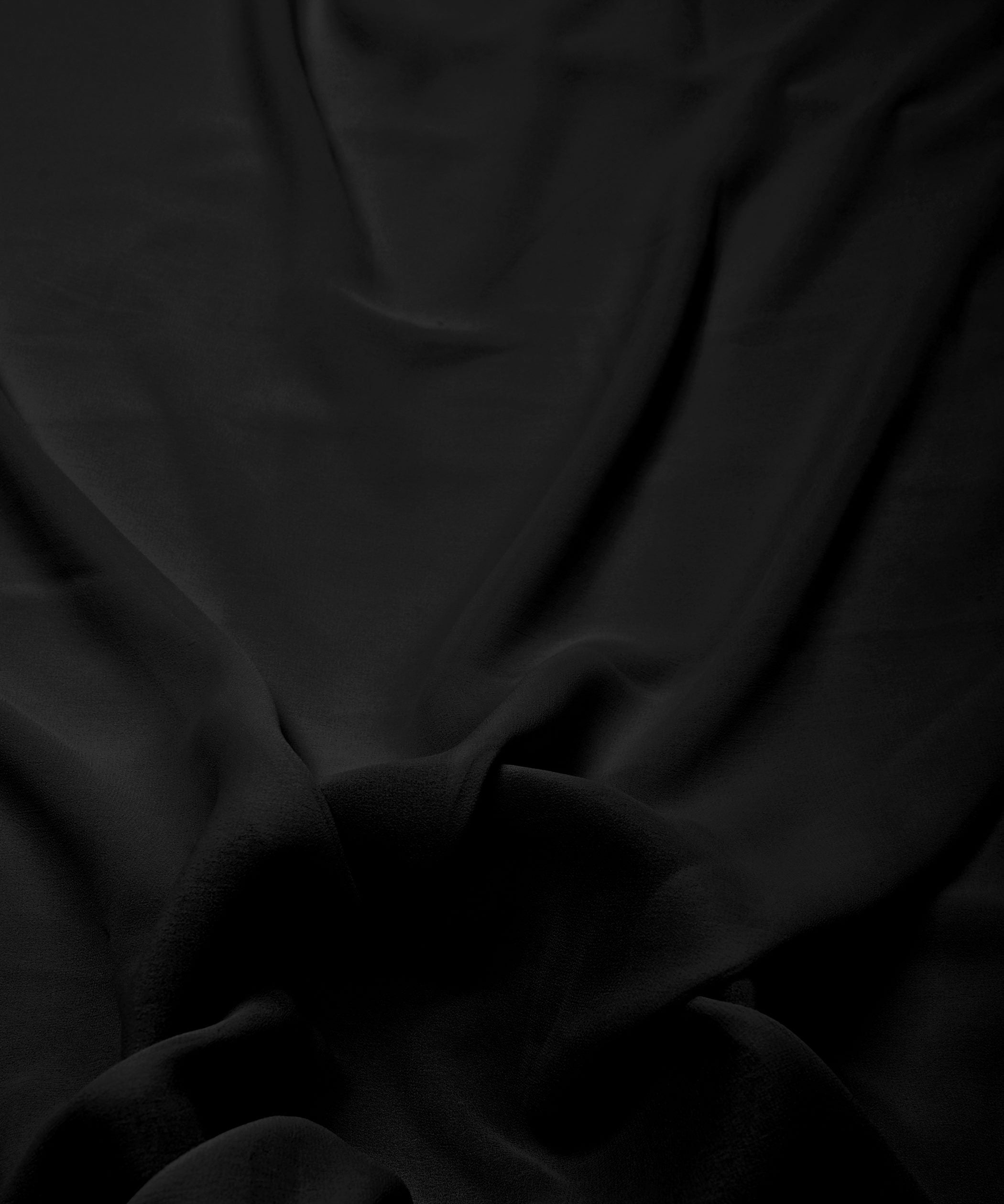 Black Plain Dyed Georgette (60 Grams) Fabric