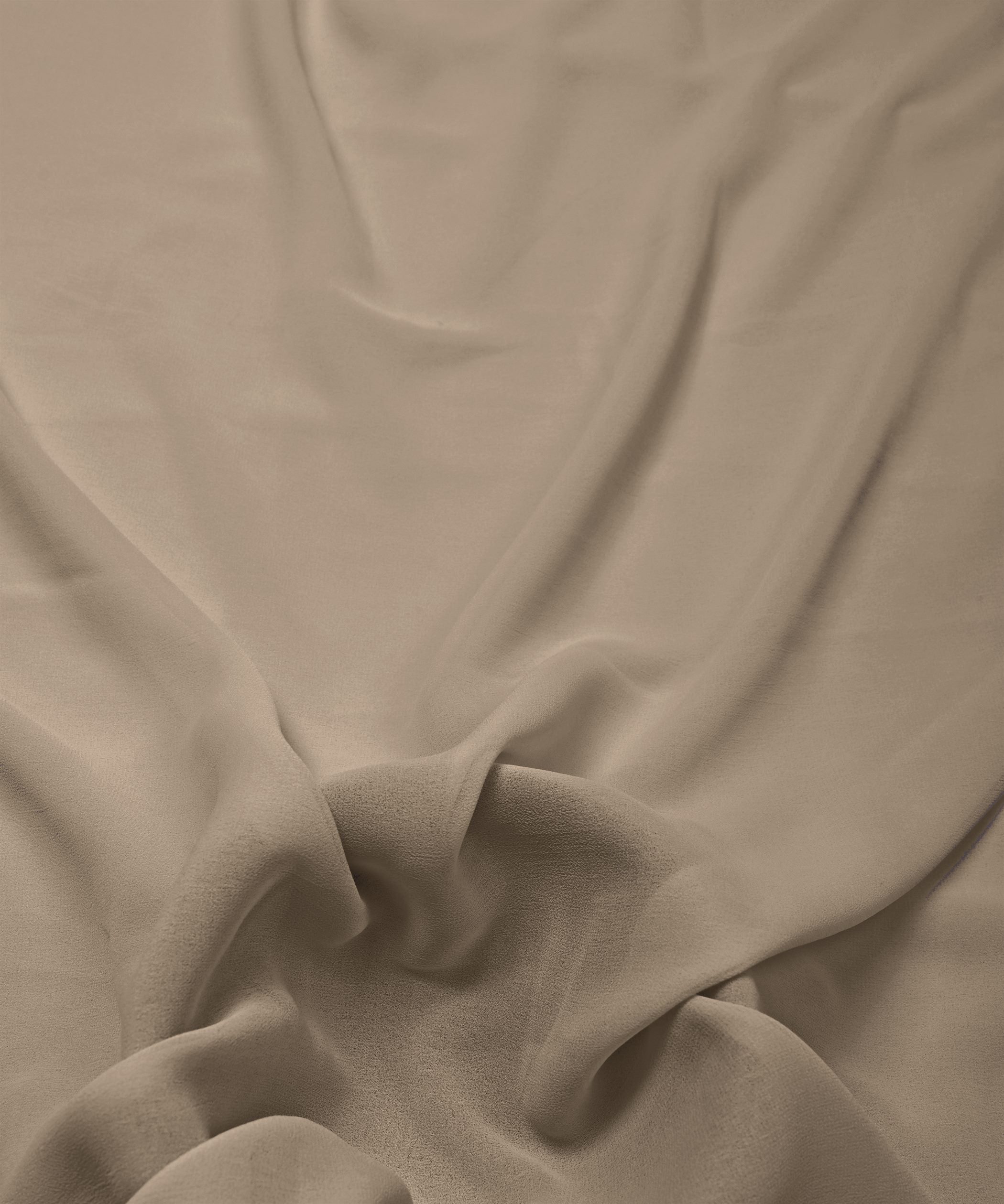 Bone White Plain Dyed Georgette (60 Grams) Fabric