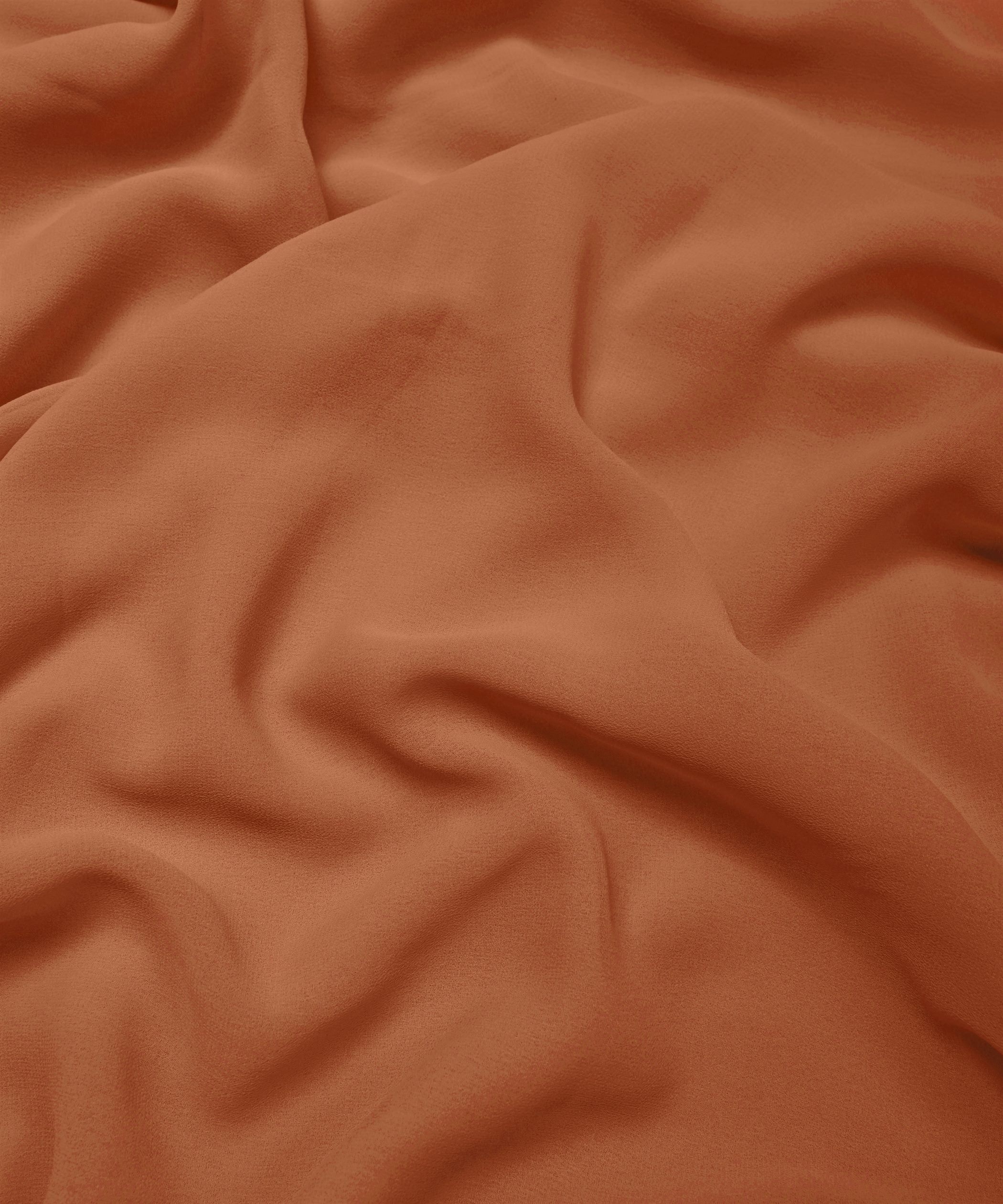 Brown Plain Dyed Georgette (60 Grams) Fabric