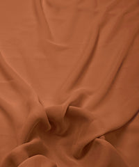 Brown Plain Dyed Georgette (60 Grams) Fabric