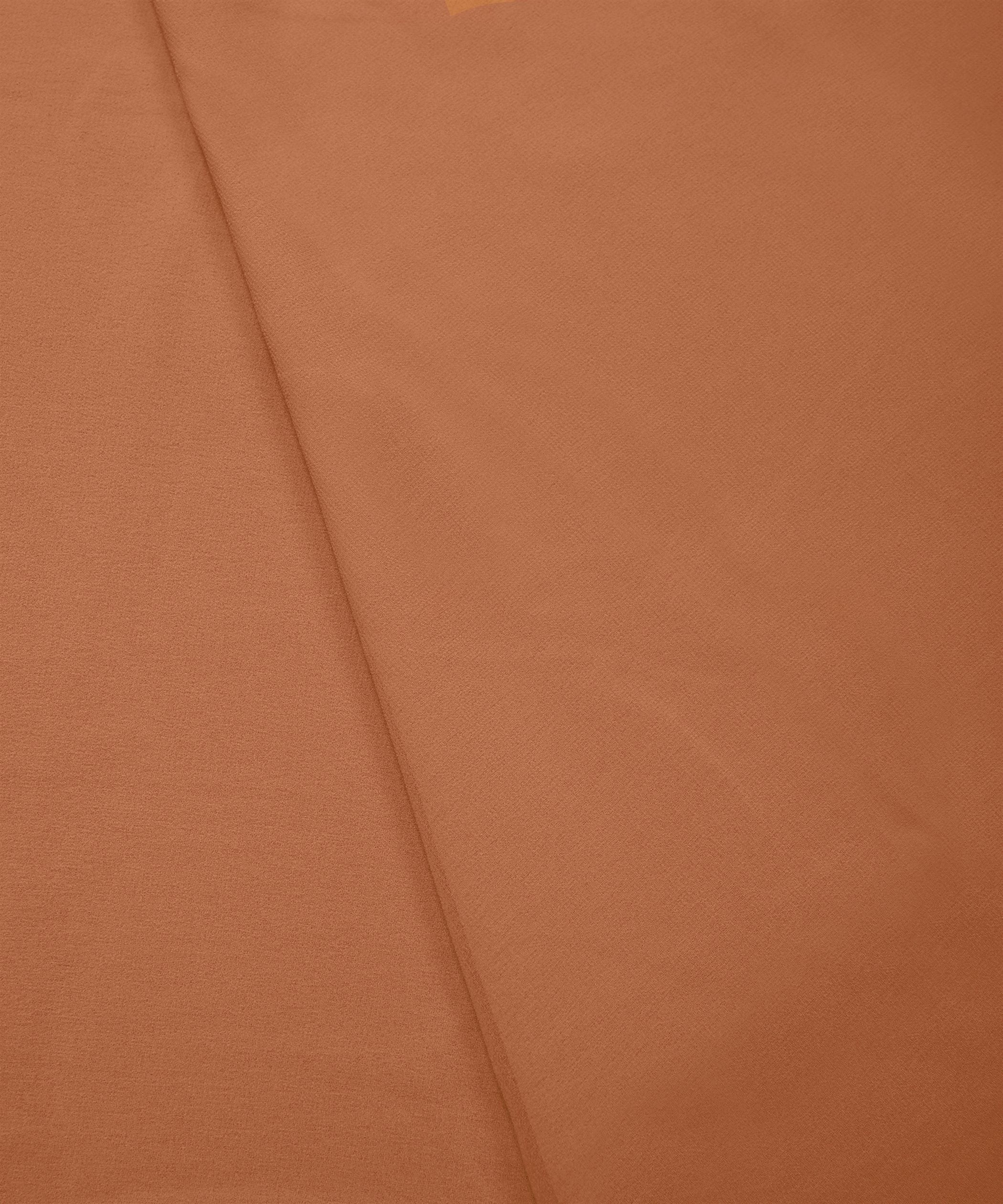 Brown Plain Dyed Georgette (60 Grams) Fabric