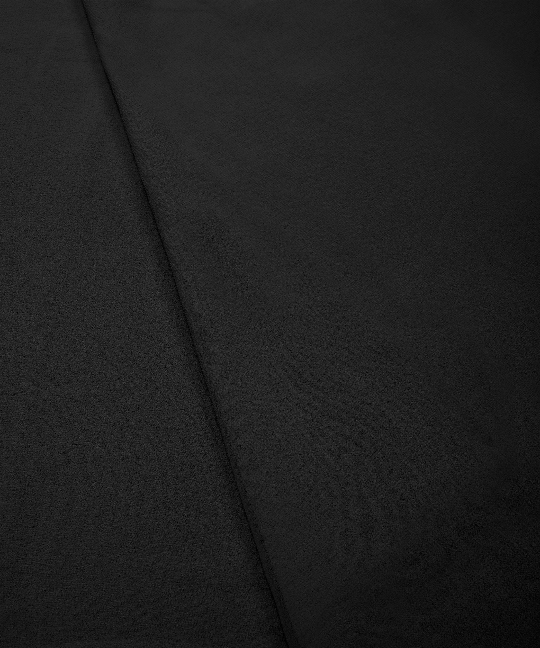 Cationic Black Plain Dyed Georgette (60 Grams) Fabric