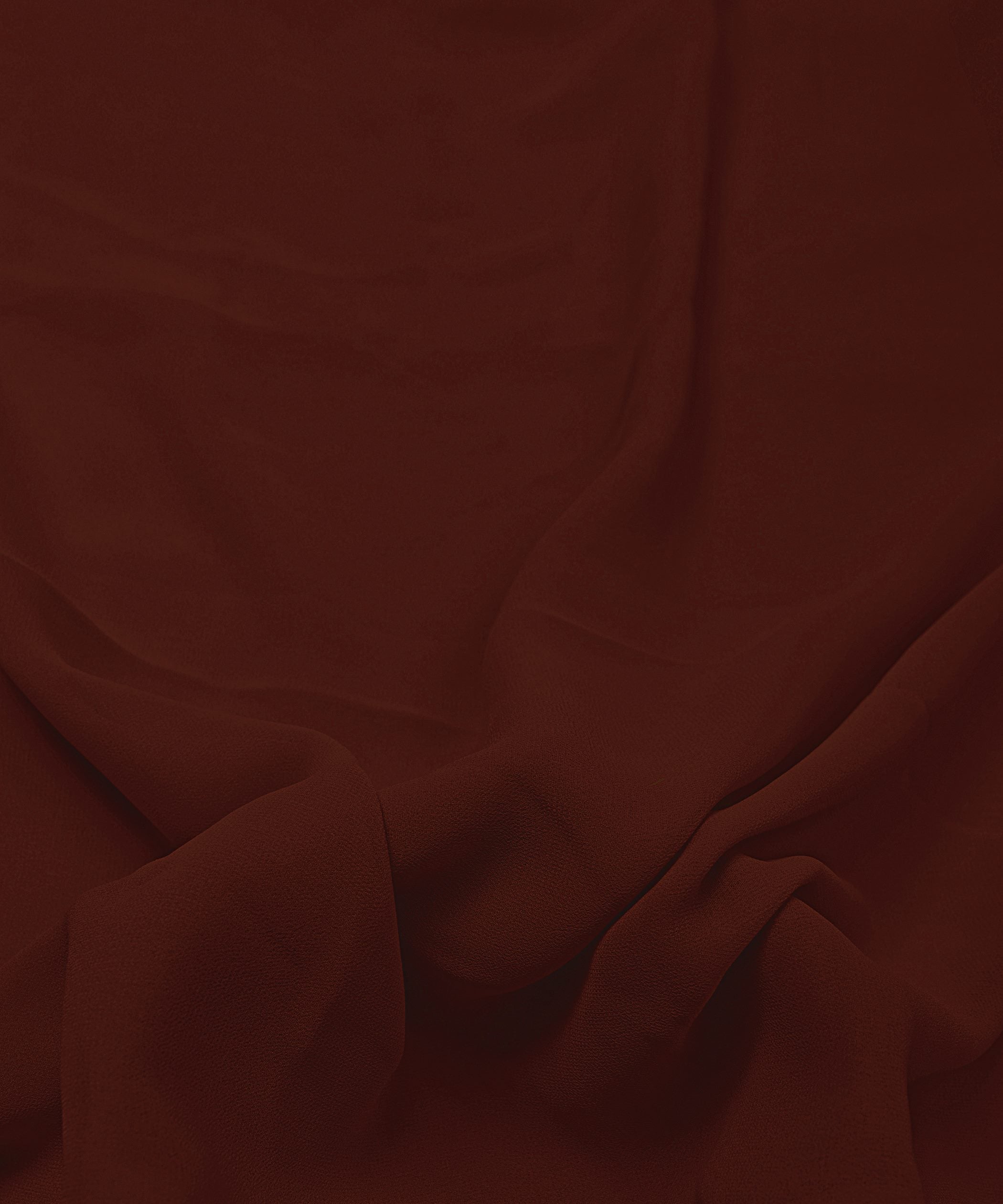 Cationic Dark Coffee Plain Dyed Georgette (60 Grams) Fabric