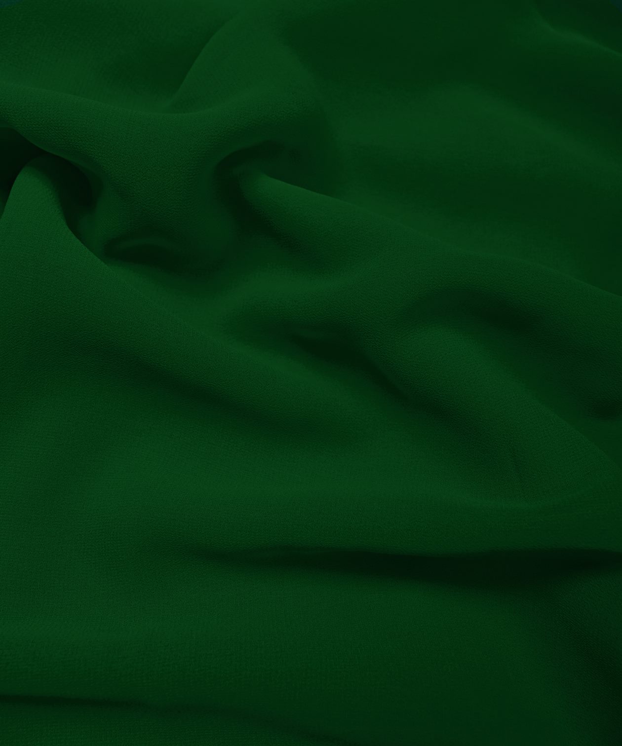 Cationic Dark Green Plain Dyed Georgette (60 Grams) Fabric