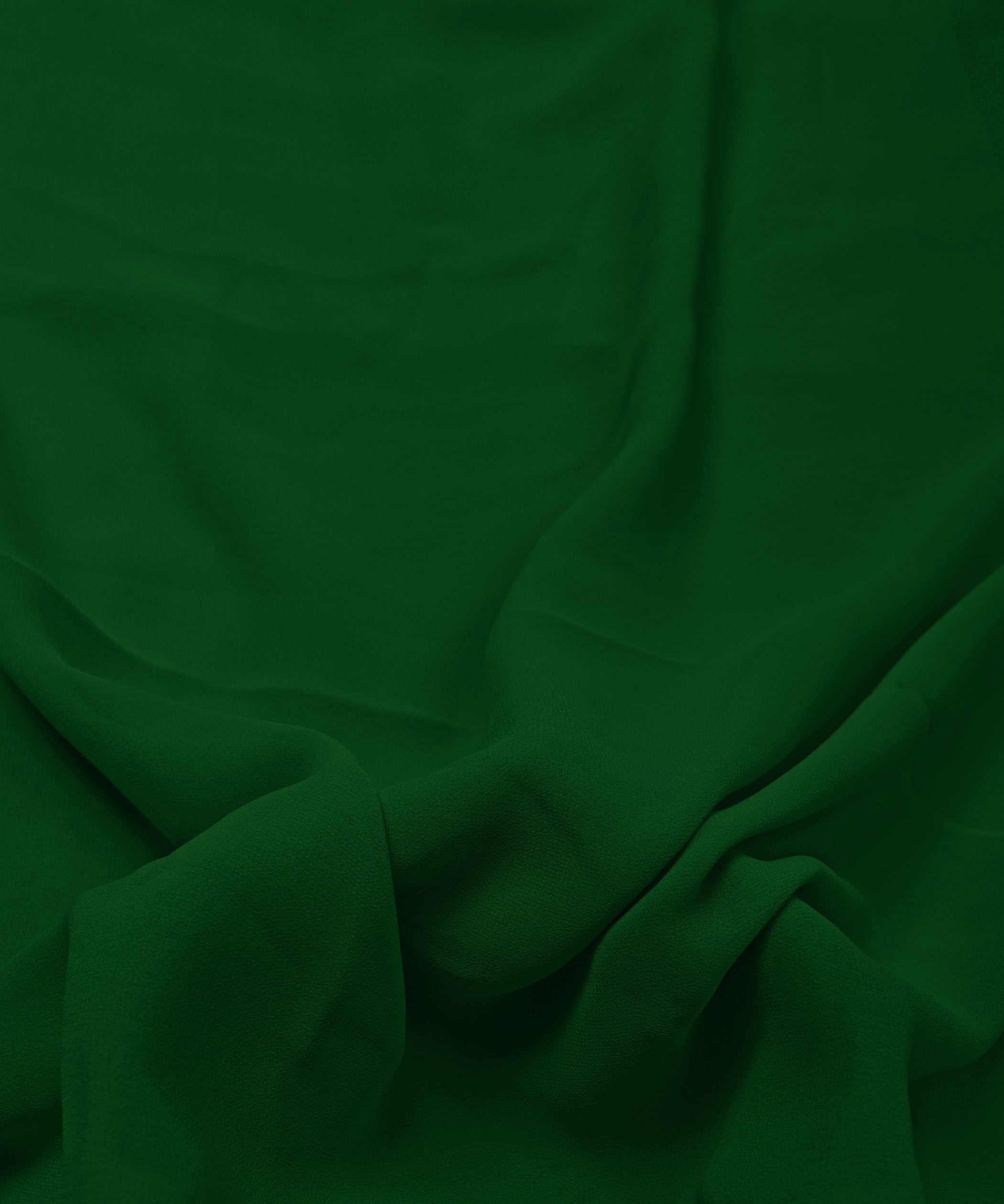 Cationic Dark Green Plain Dyed Georgette (60 Grams) Fabric