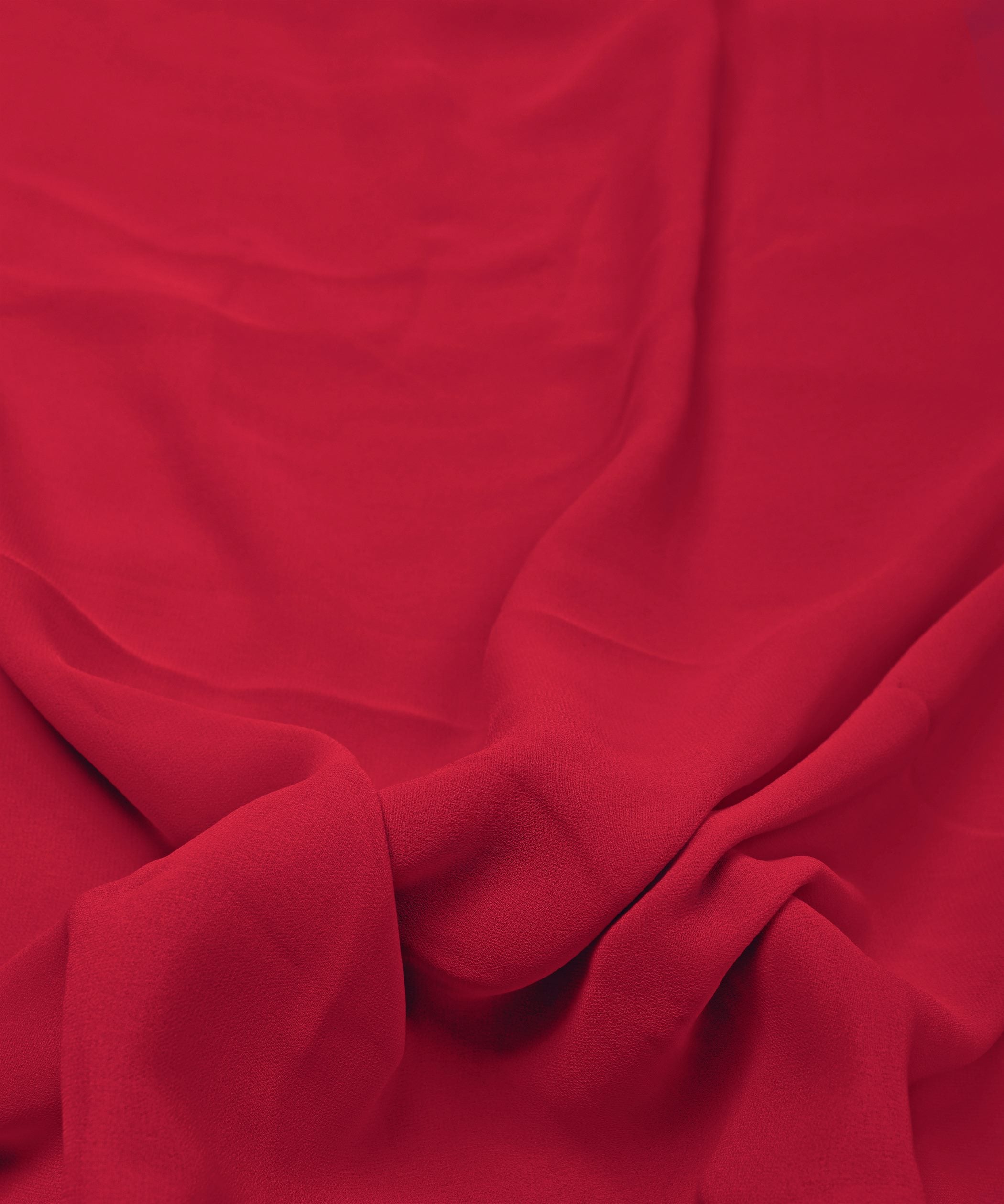 Cationic Dark Ruby Plain Dyed Georgette (60 Grams) Fabric