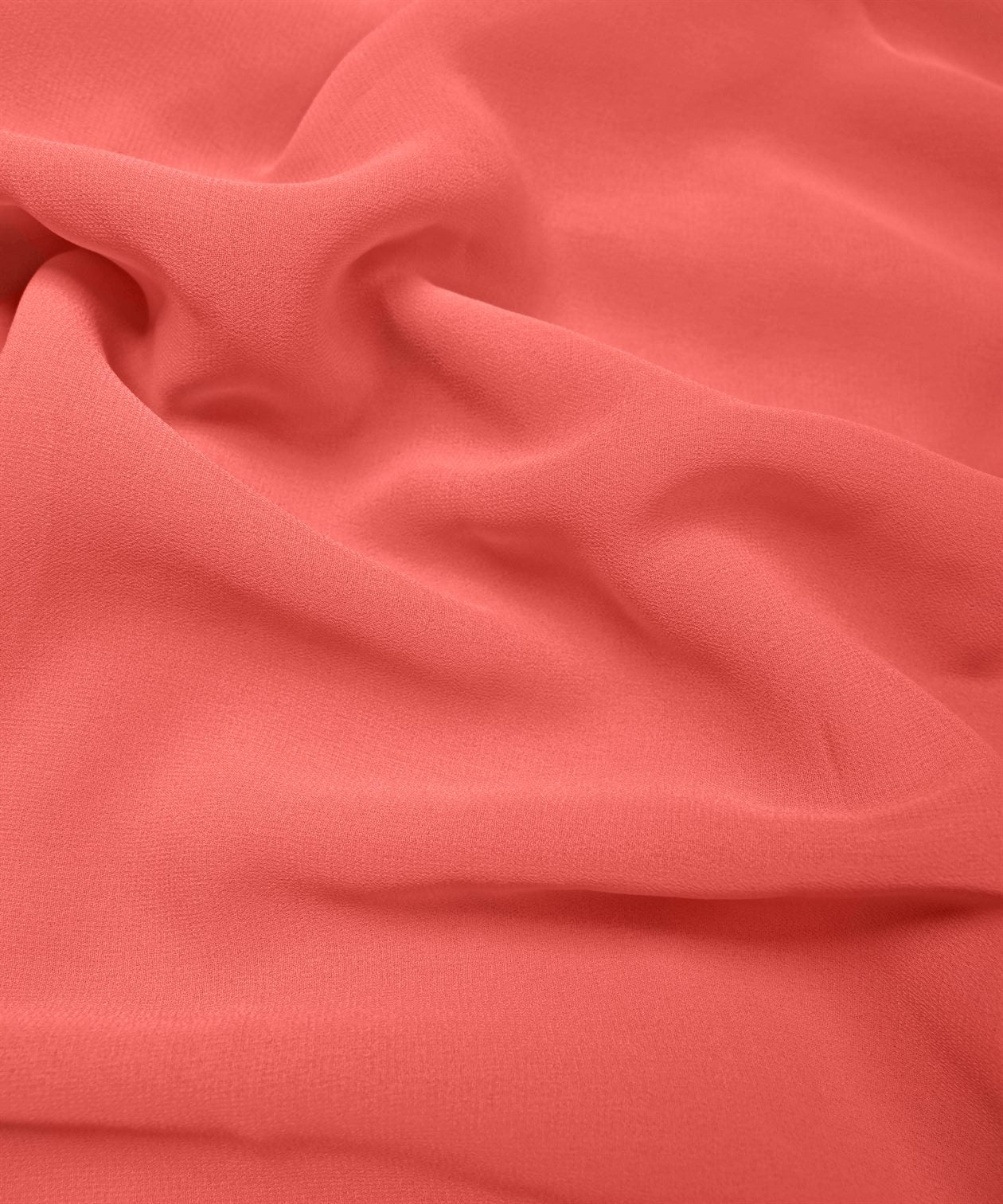 Coral Pink Plain Dyed Georgette (60 Grams) Fabric