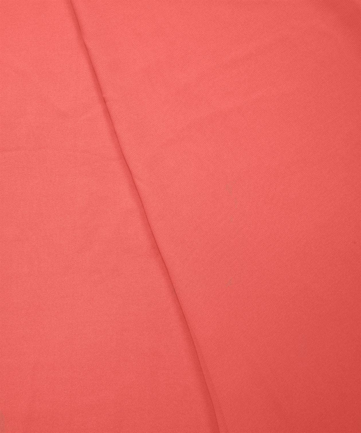 Coral Pink Plain Dyed Georgette (60 Grams) Fabric