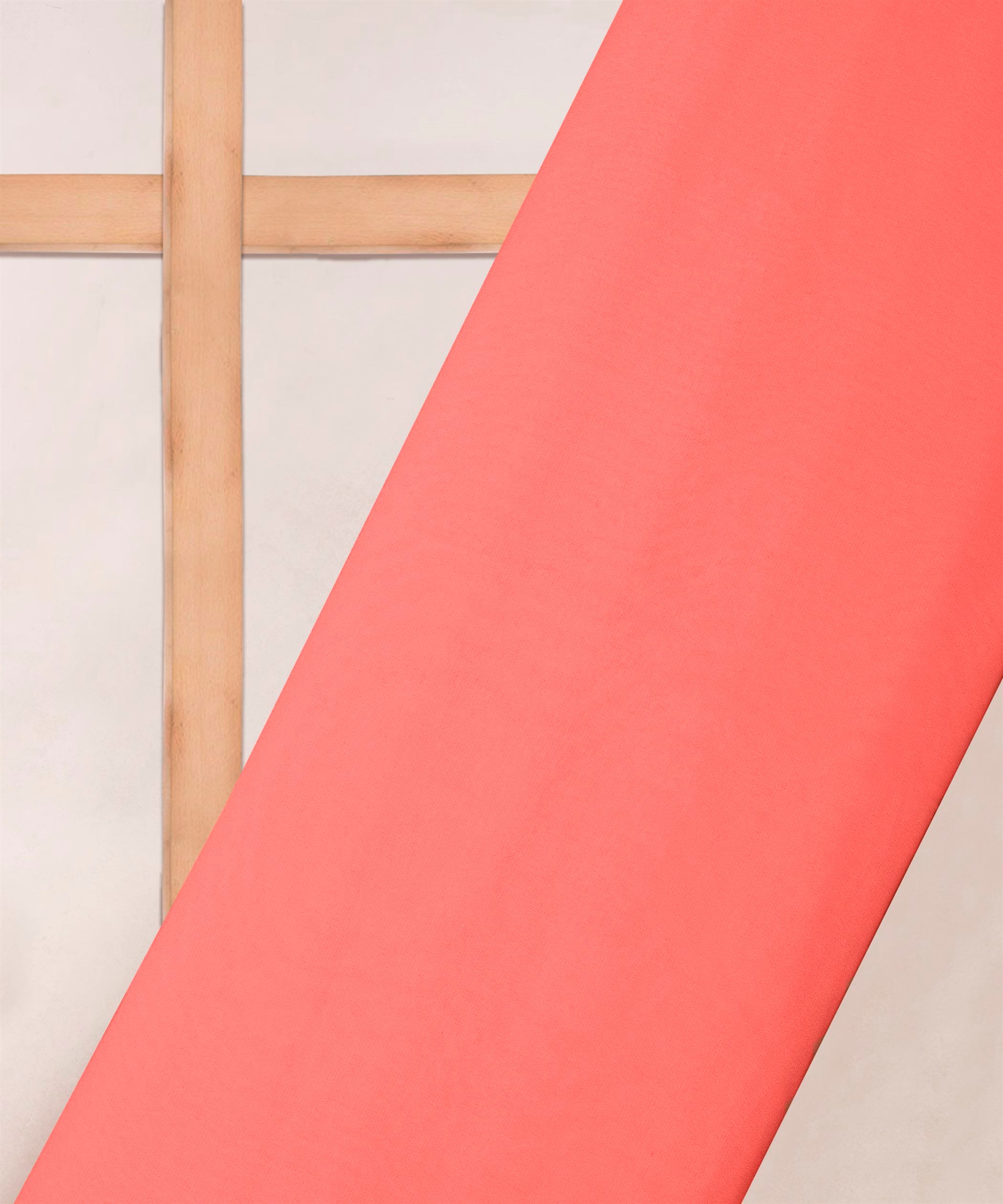Coral Pink Plain Dyed Georgette (60 Grams) Fabric