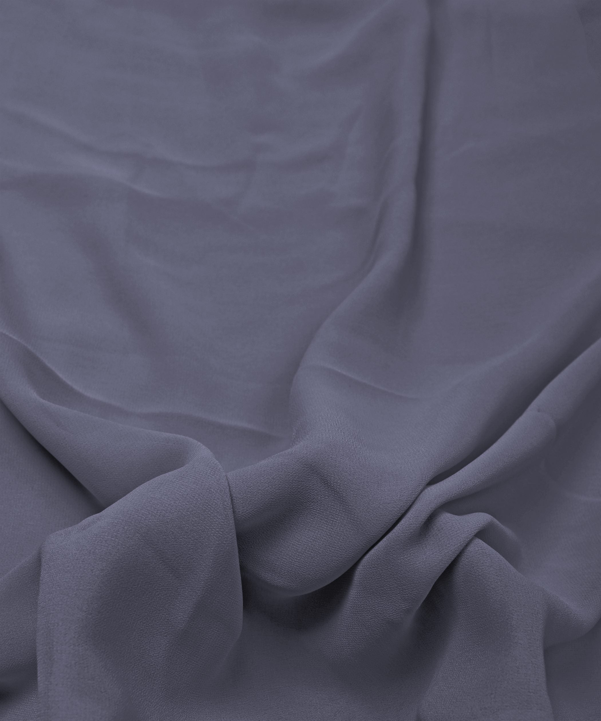 Grey Plain Dyed Georgette (60 Grams) Fabric