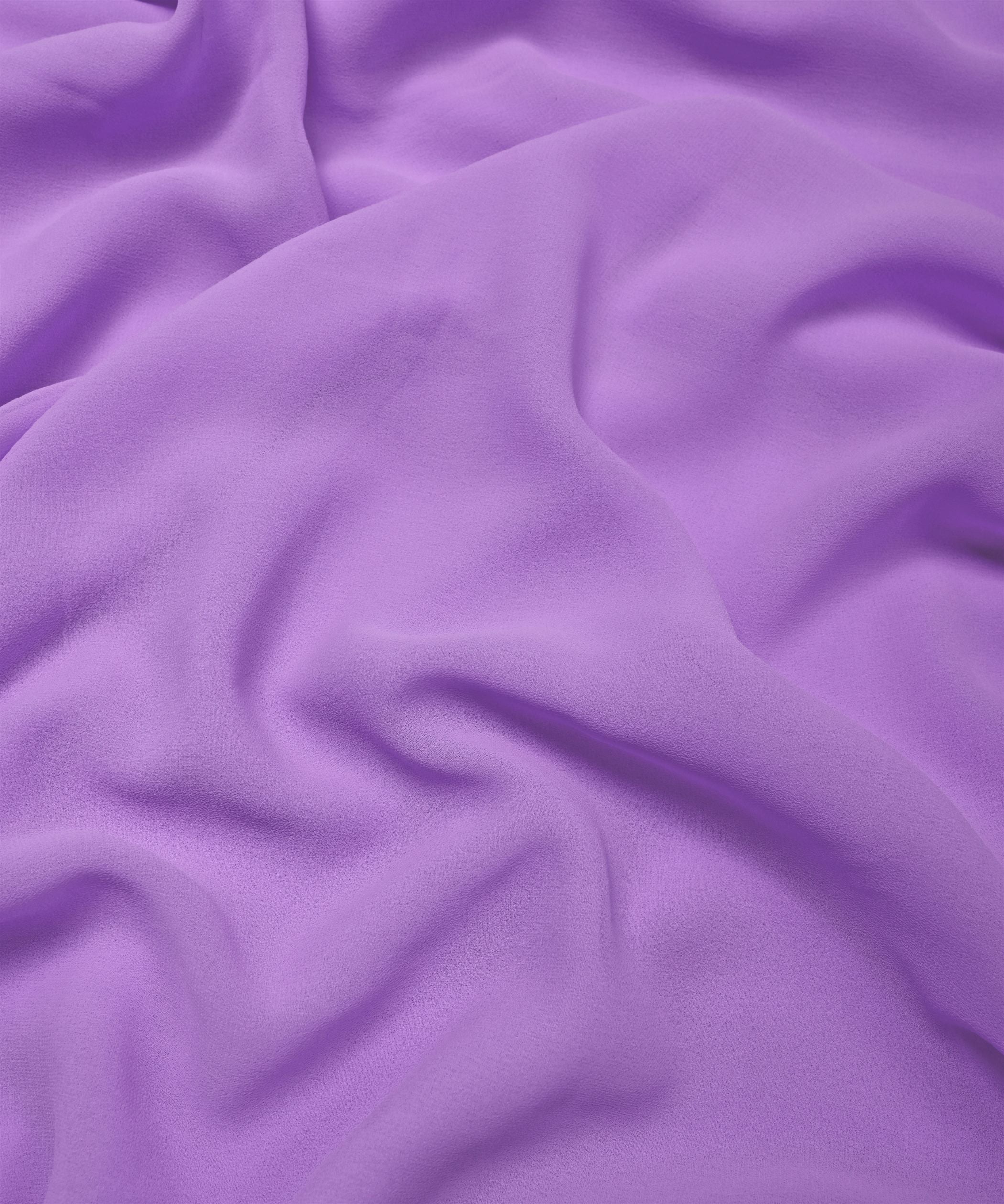 Lavender Plain Dyed Georgette (60 Grams) Fabric