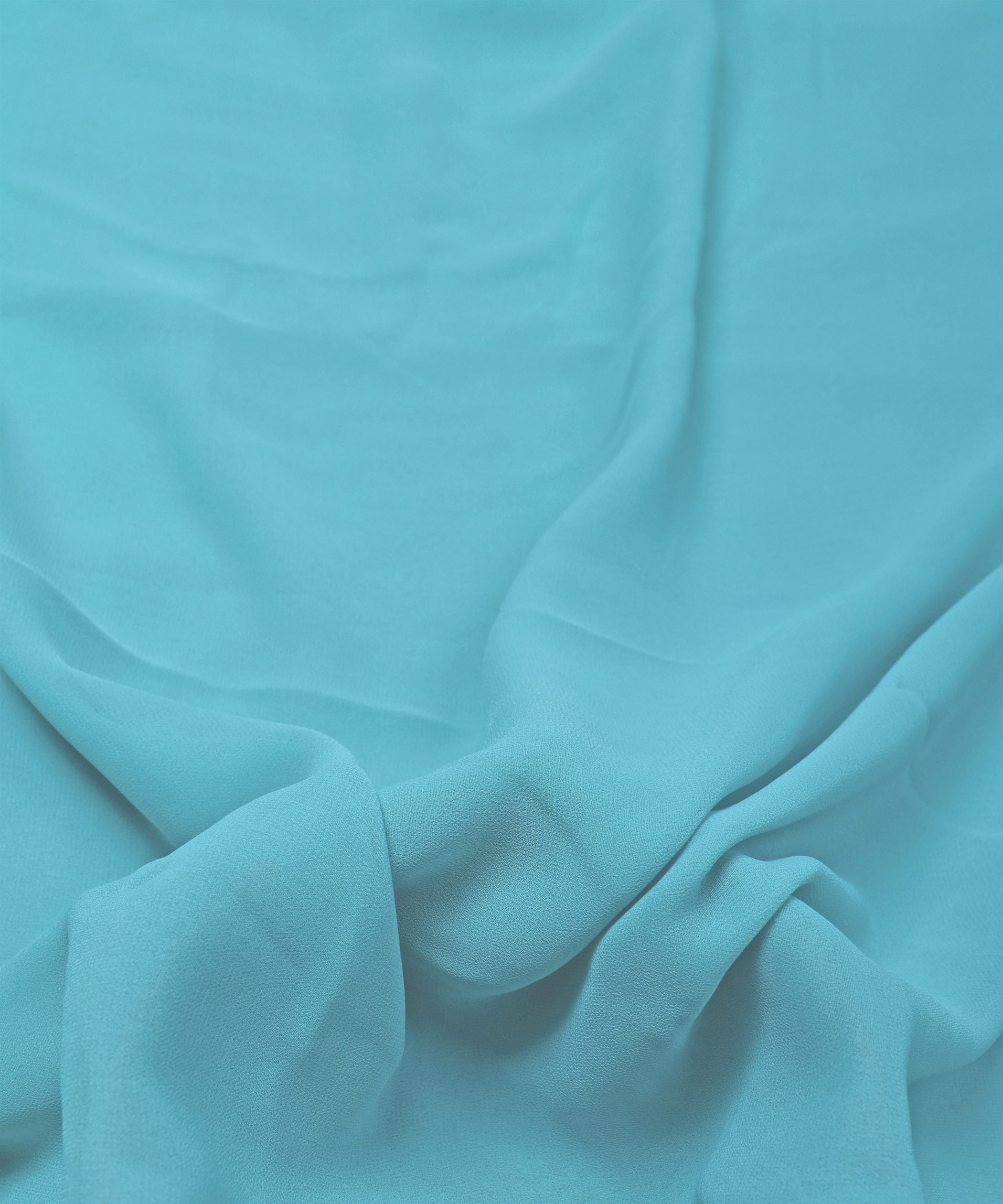 Light Azure Plain Dyed Georgette (60 Grams) Fabric