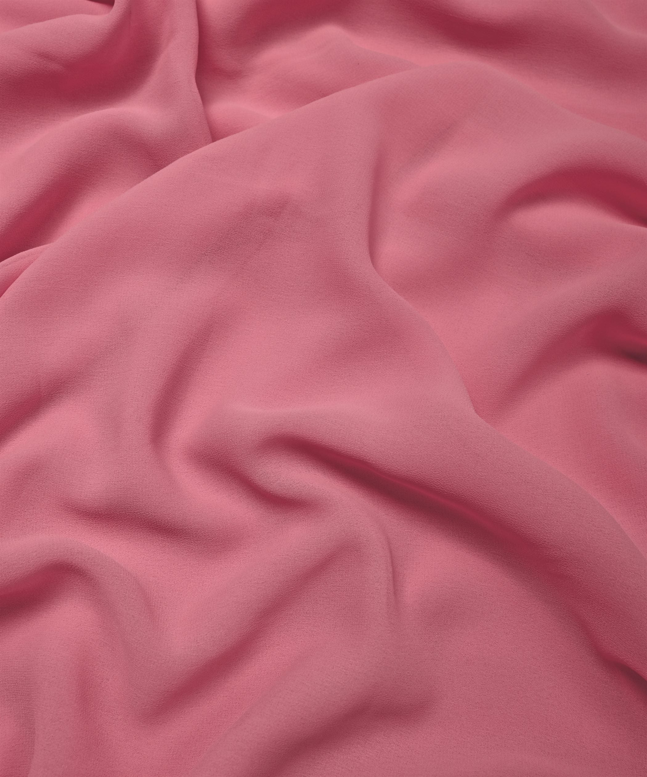 Light Coral Plain Dyed Georgette (60 Grams) Fabric