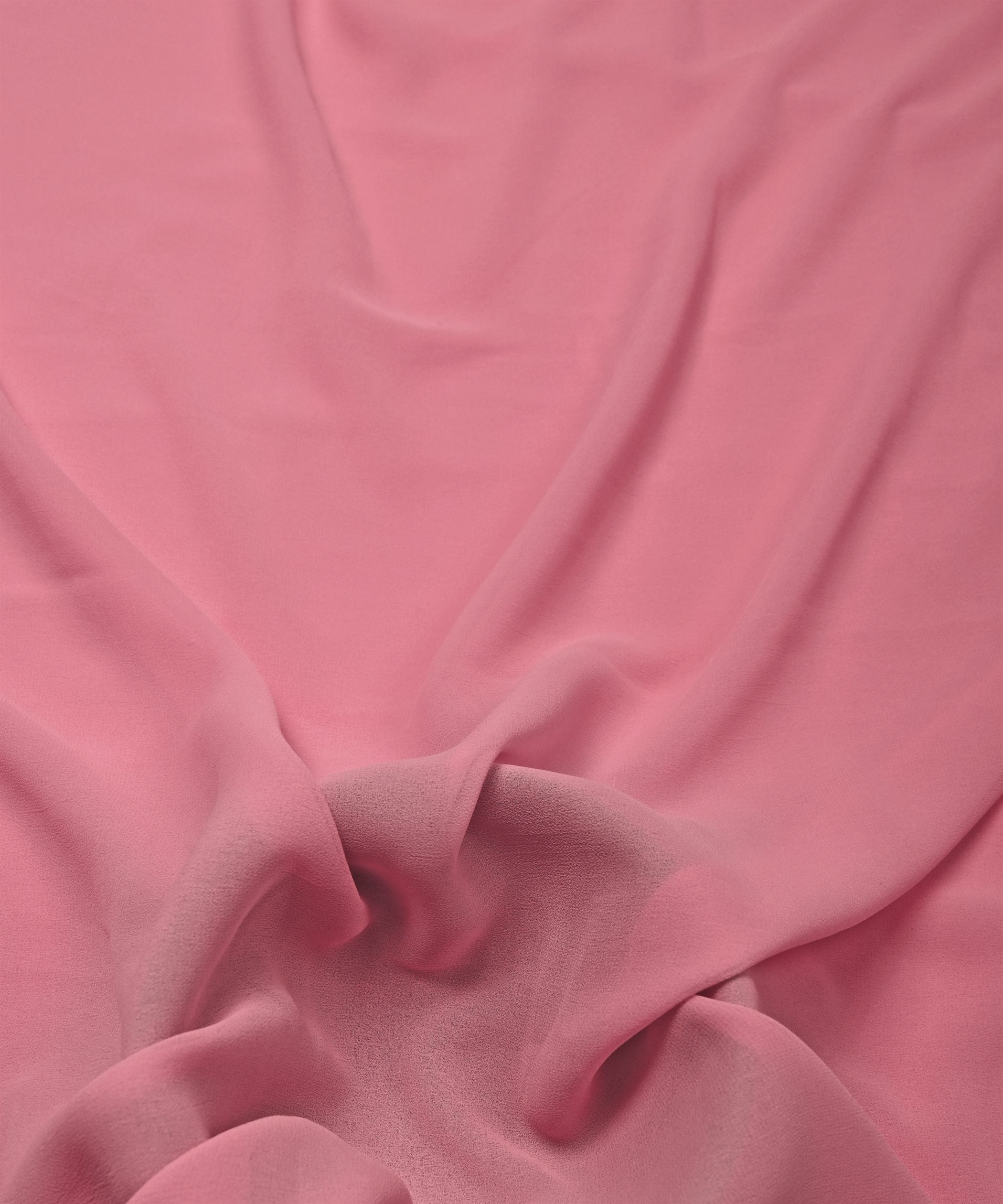 Light Coral Plain Dyed Georgette (60 Grams) Fabric