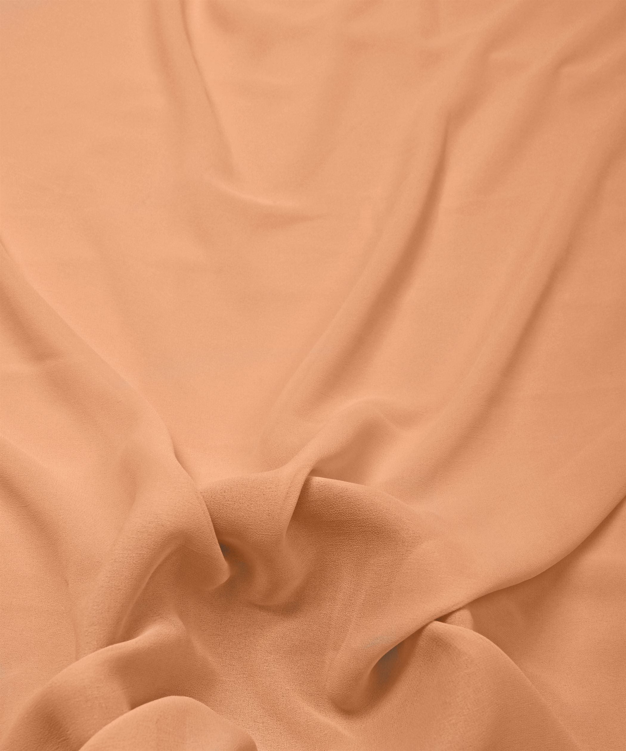 Light Peach Plain Dyed Georgette (60 Grams) Fabric