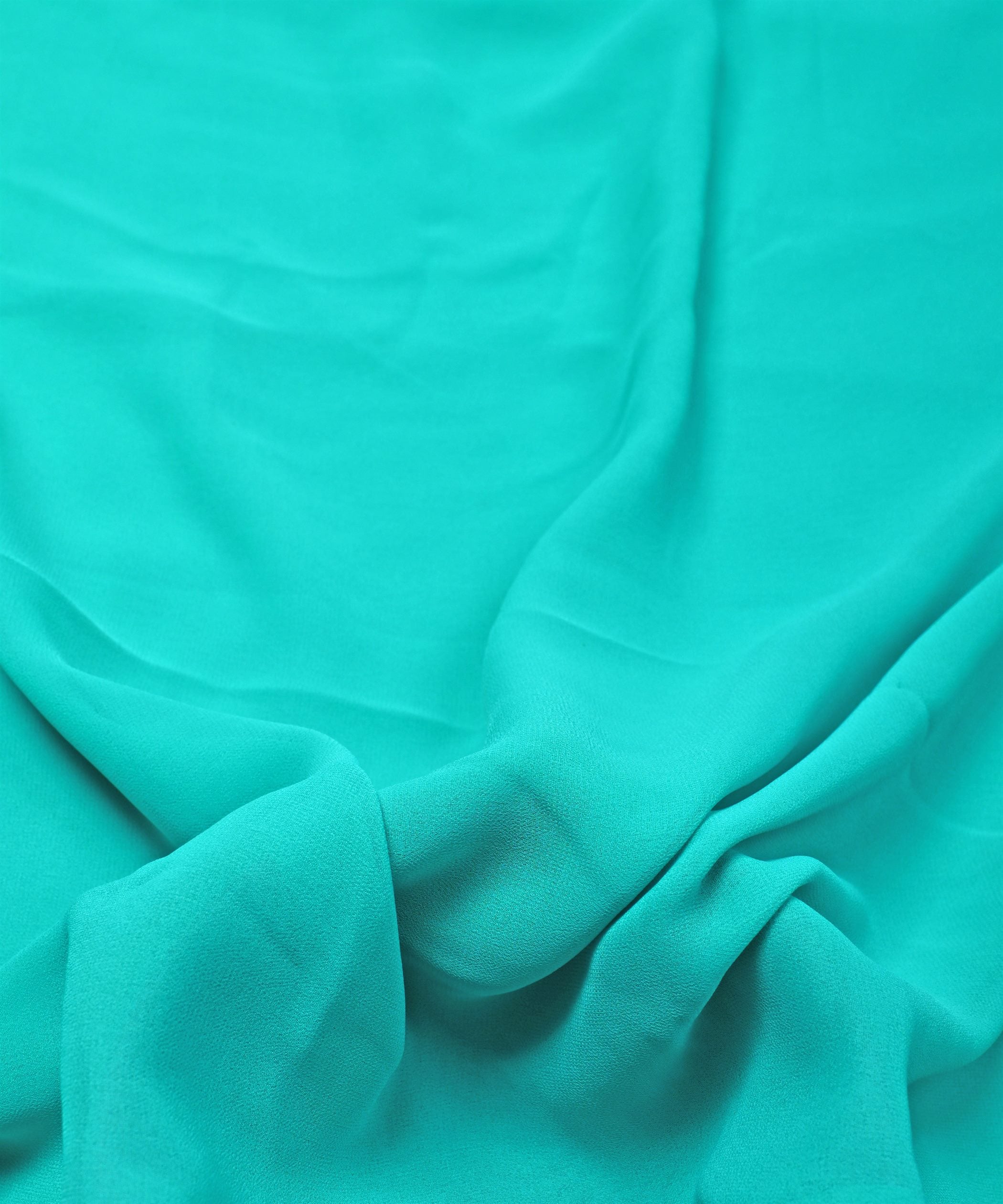 Light Sea Green Plain Dyed Georgette (60 Grams) Fabric