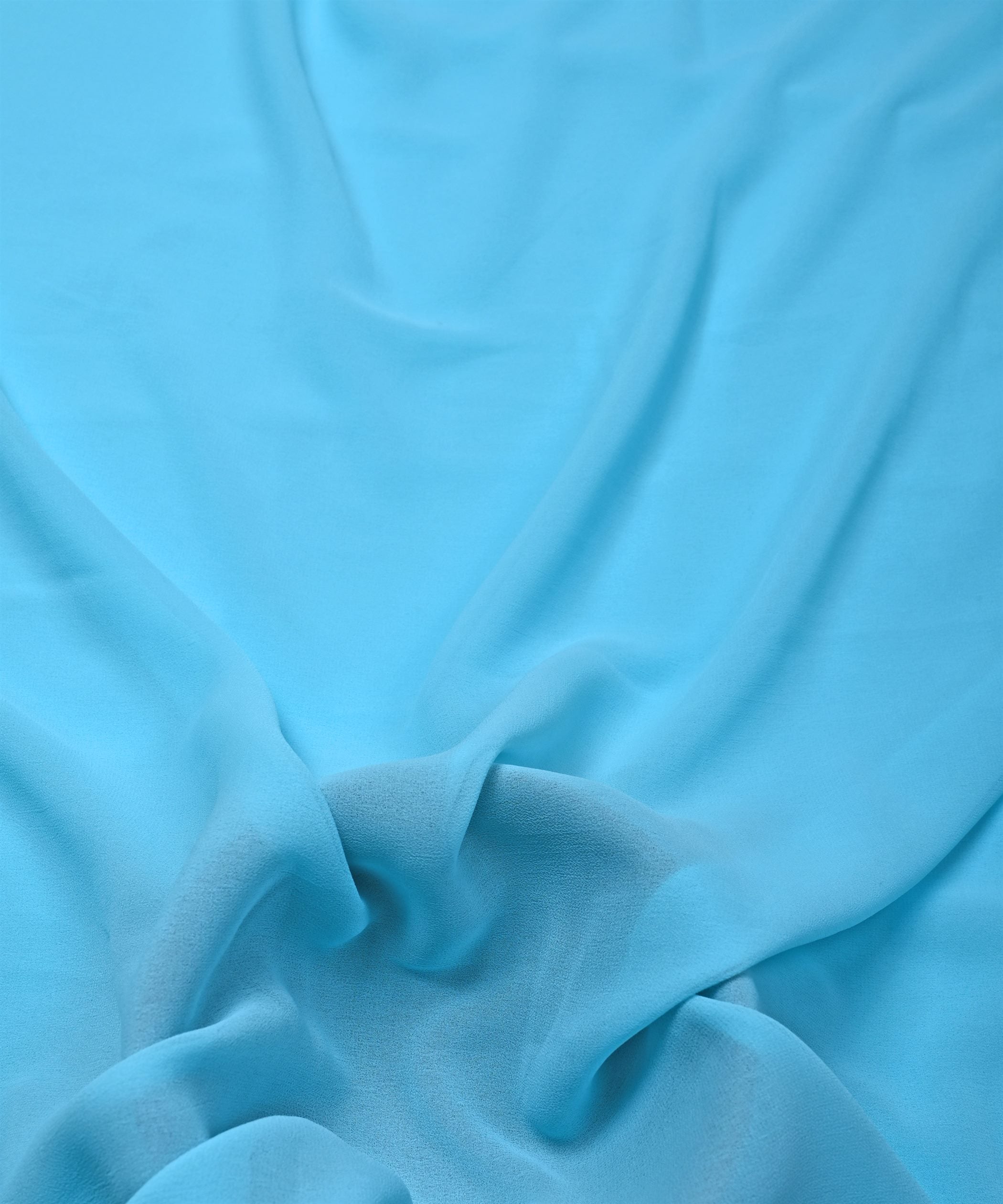 Light Sky Blue Plain Dyed Georgette (60 Grams) Fabric
