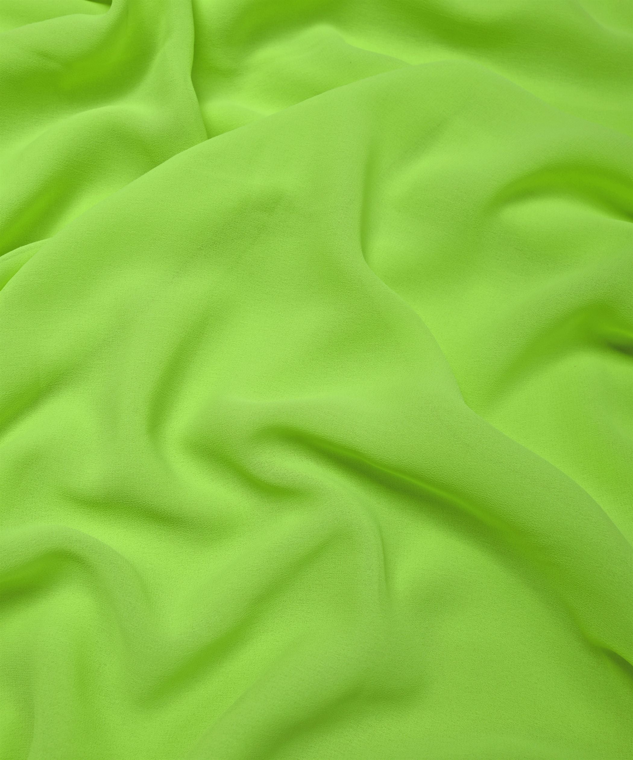 Lime Plain Dyed Georgette (60 Grams) Fabric