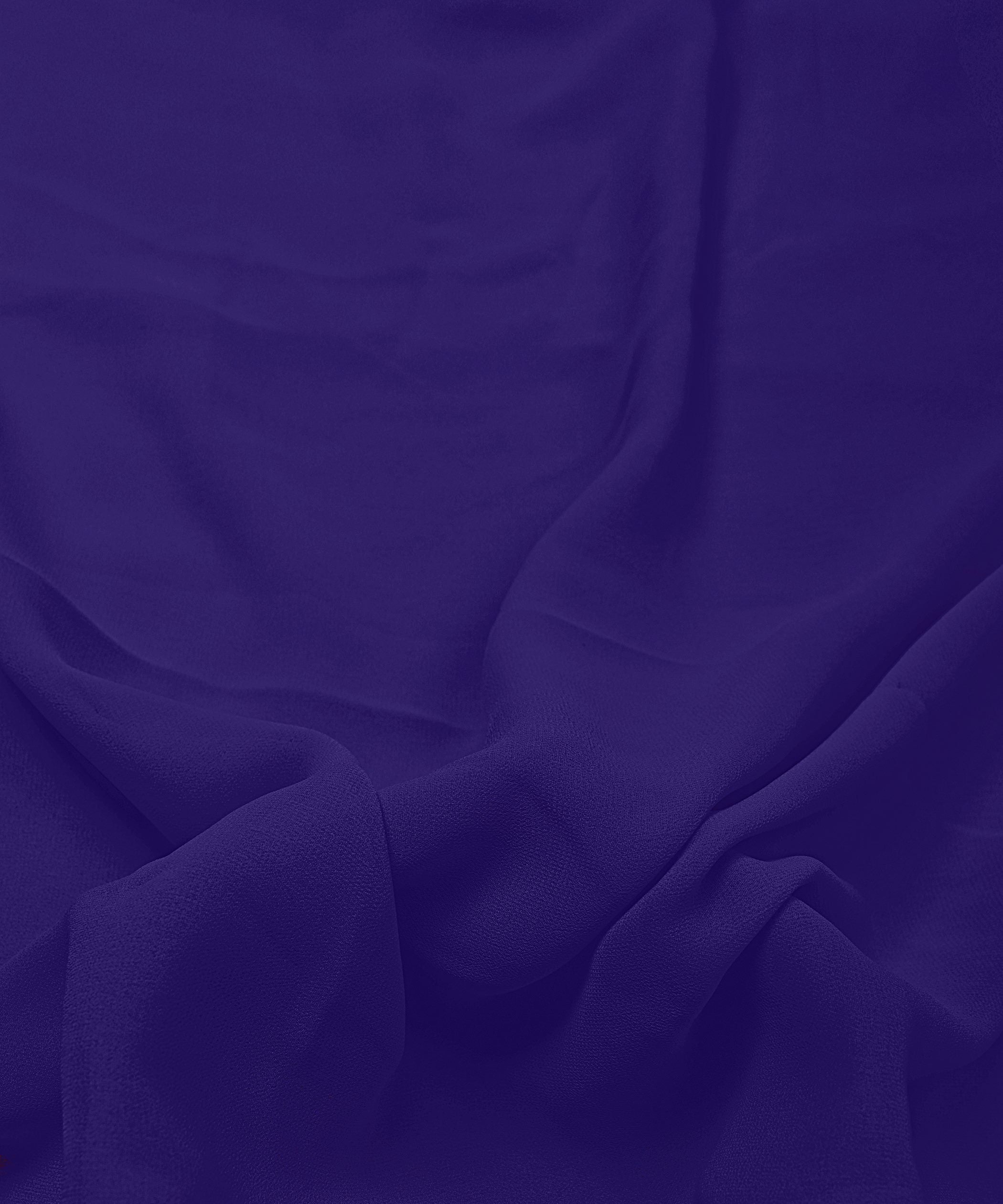 Navy Blue Plain Dyed Georgette (60 Grams) Fabric