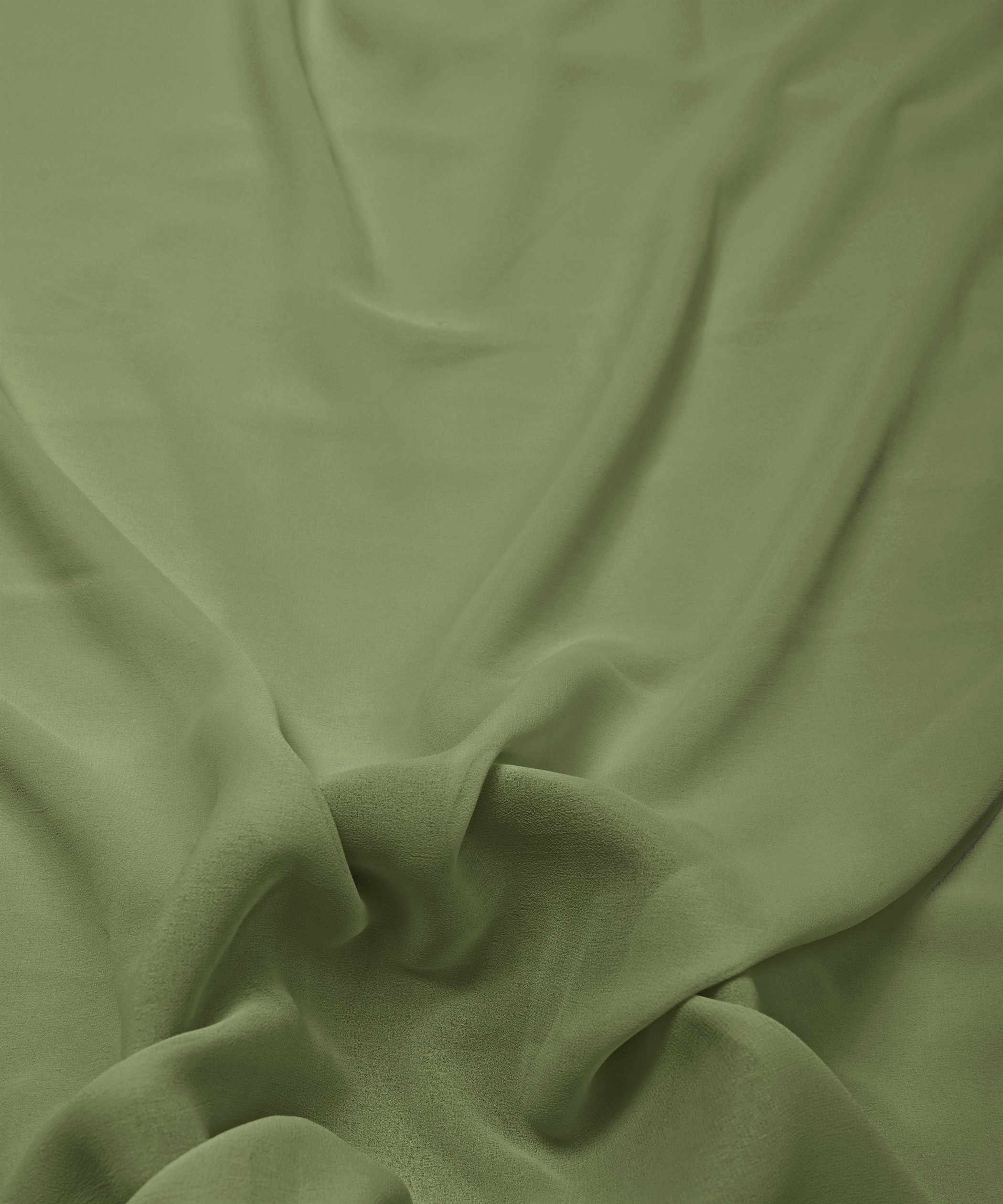 Olive Plain Dyed Georgette (60 Grams) Fabric
