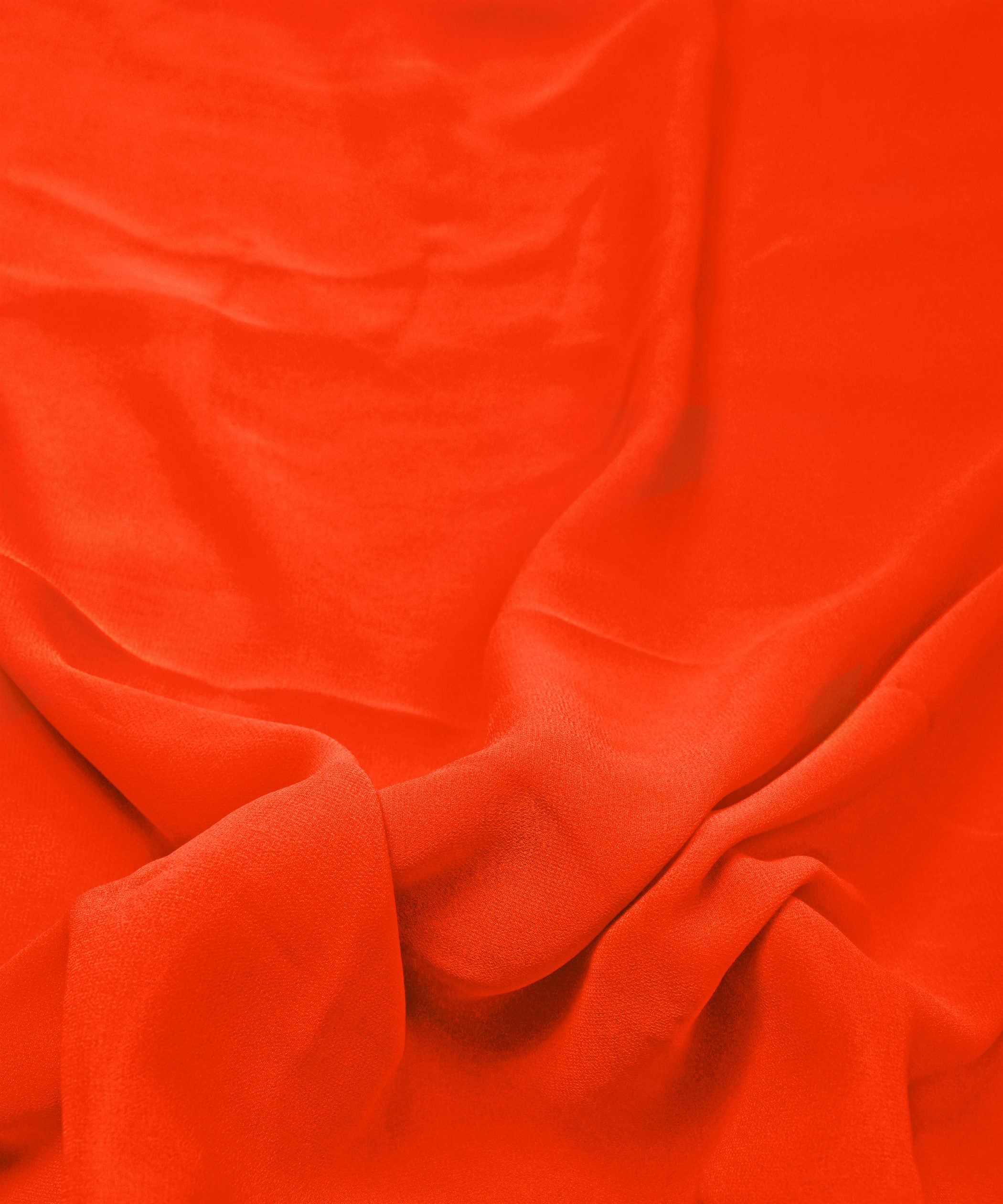Orange Plain Dyed Georgette (60 Grams) Fabric