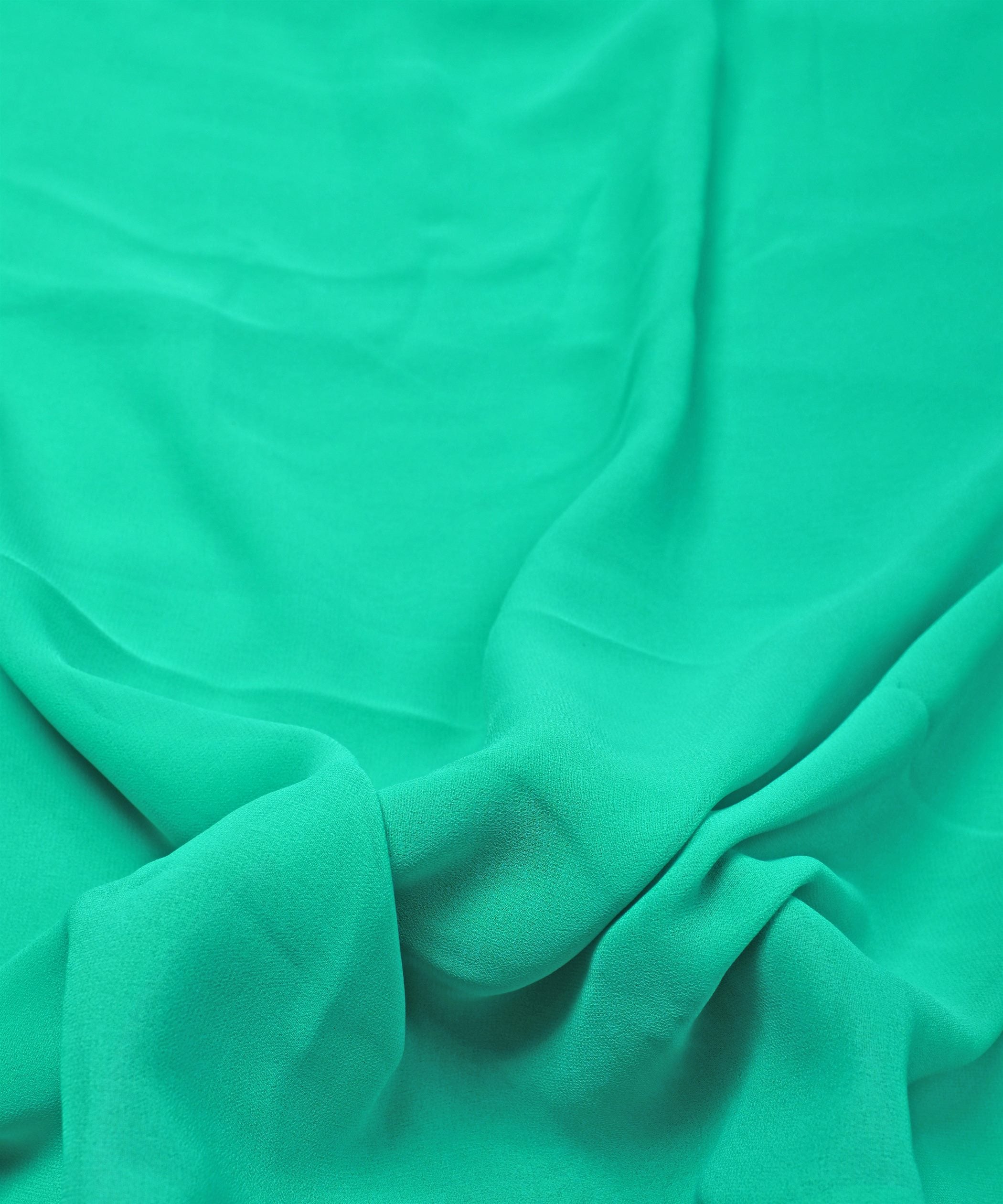 Sea Green Plain Dyed Georgette (60 Grams) Fabric