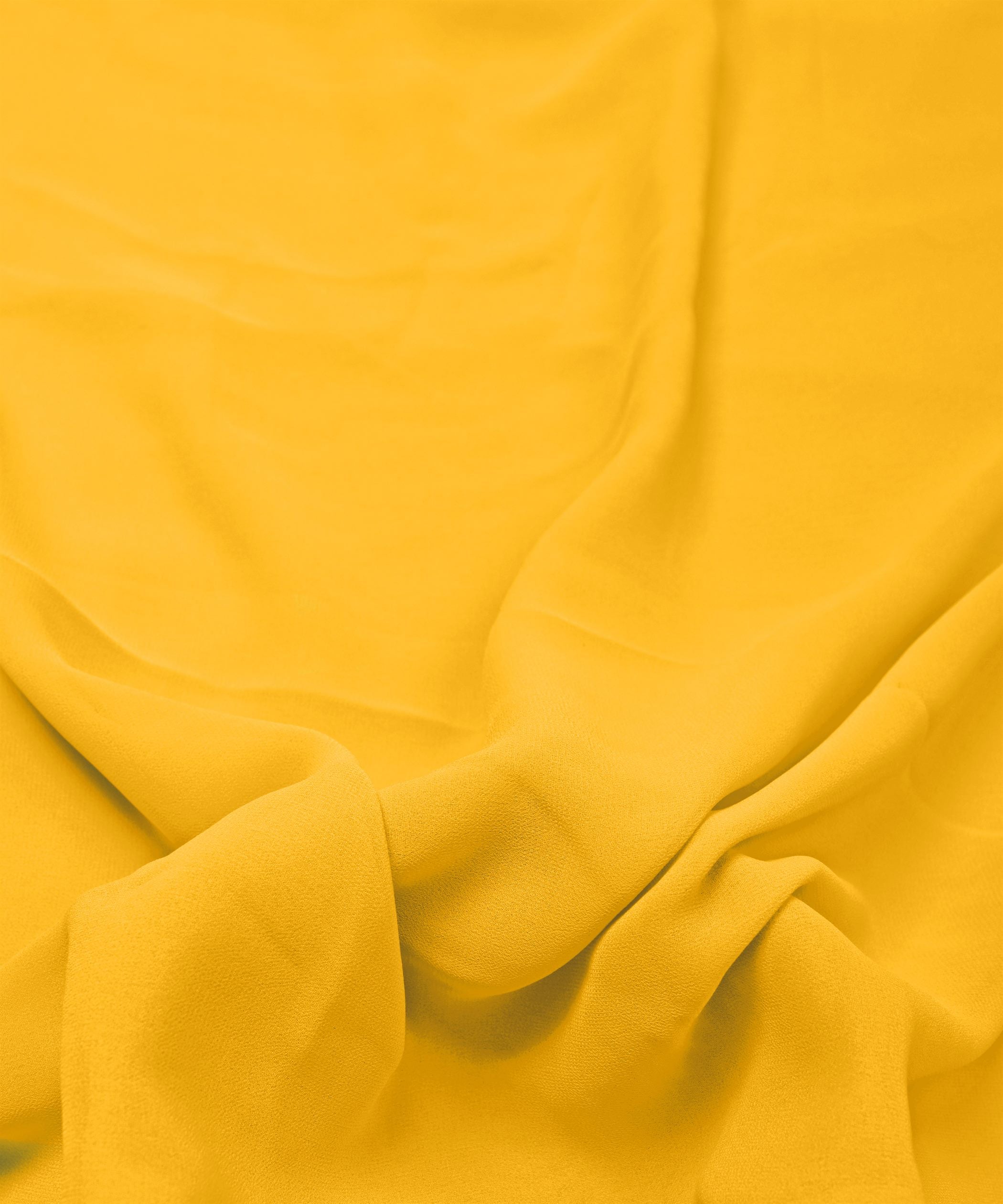 Yellow Plain Dyed Georgette (60 Grams) Fabric