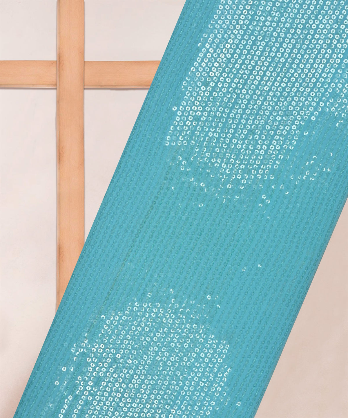 Sky Blue color all over Premium water Sequins Georgette Fabric