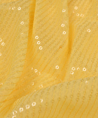 Yellow color all over Premium water Sequins Georgette Fabric