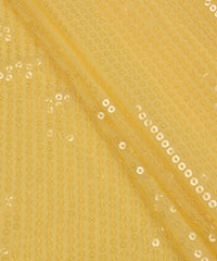 Yellow color all over Premium water Sequins Georgette Fabric