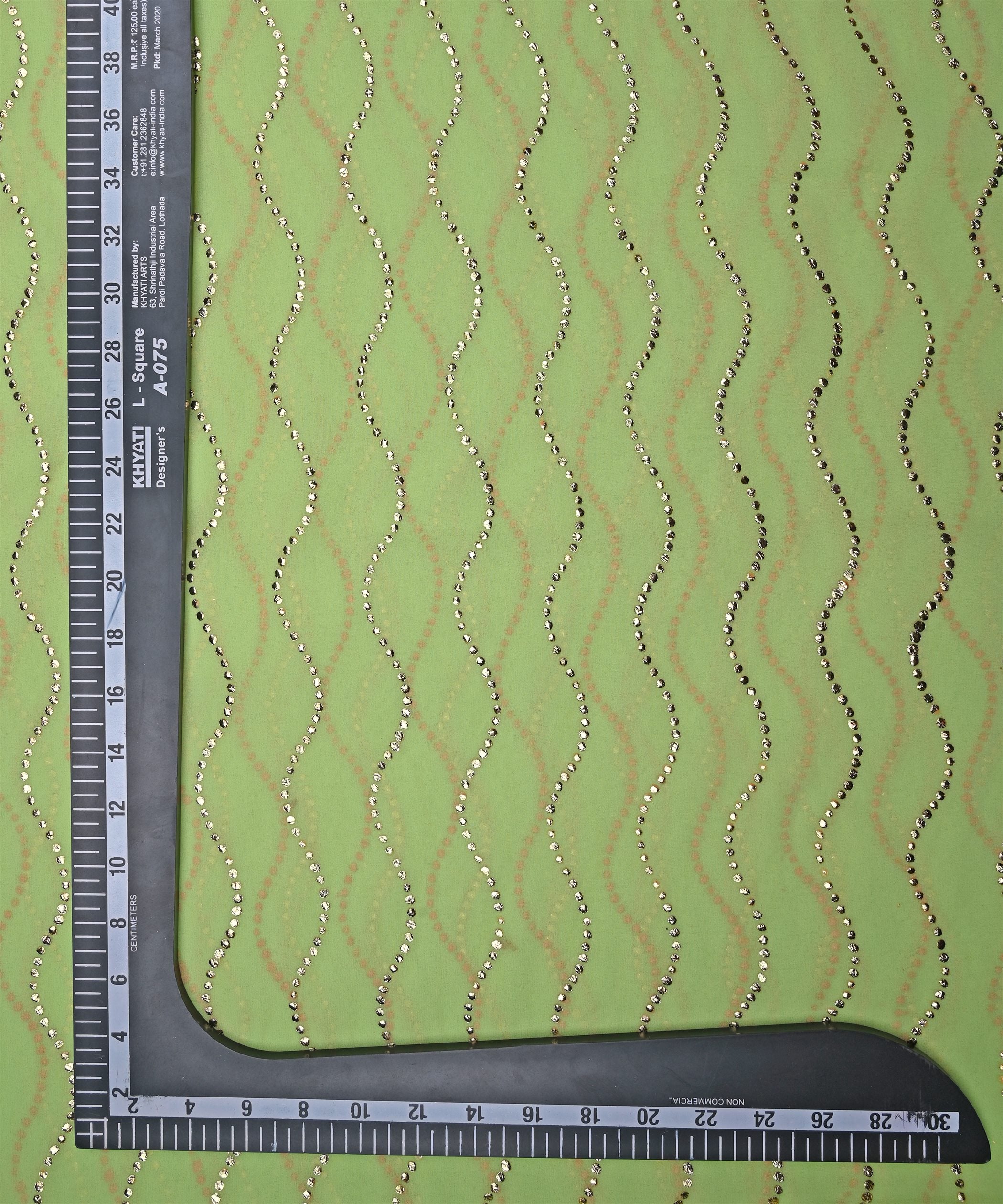 Pista Green Georgette Fabric with Mukaish Work