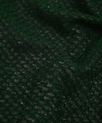 Dark Green Glittery Fur Georgette Fabric
