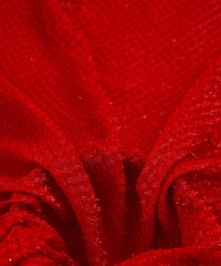 Red Glittery Fur Georgette Fabric