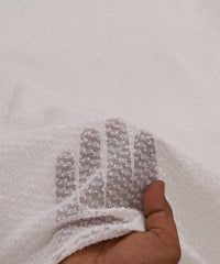 White Glittery Fur Georgette Fabric