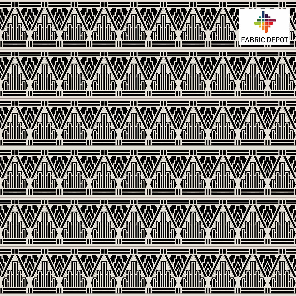 Grey And Black Moroccan Geometric Print