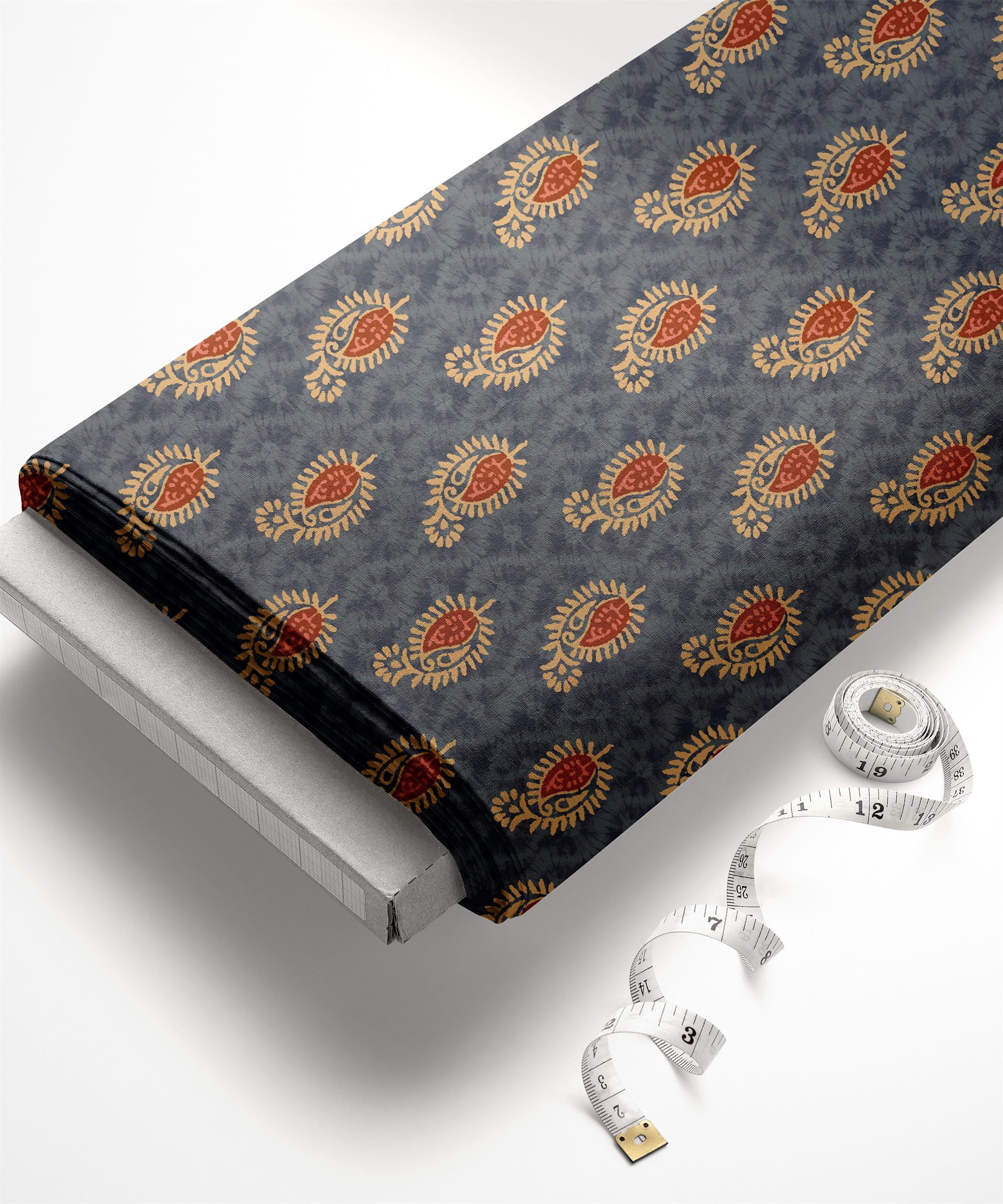 Grey-Shibori with Batik Print
