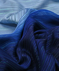 Blue Shaded Georgette Fabric with Satin patta
