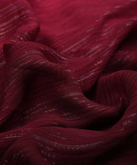 Maroon & Red Shaded Georgette Fabric with Satin patta