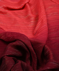 Maroon & Red Shaded Georgette Fabric with Satin patta
