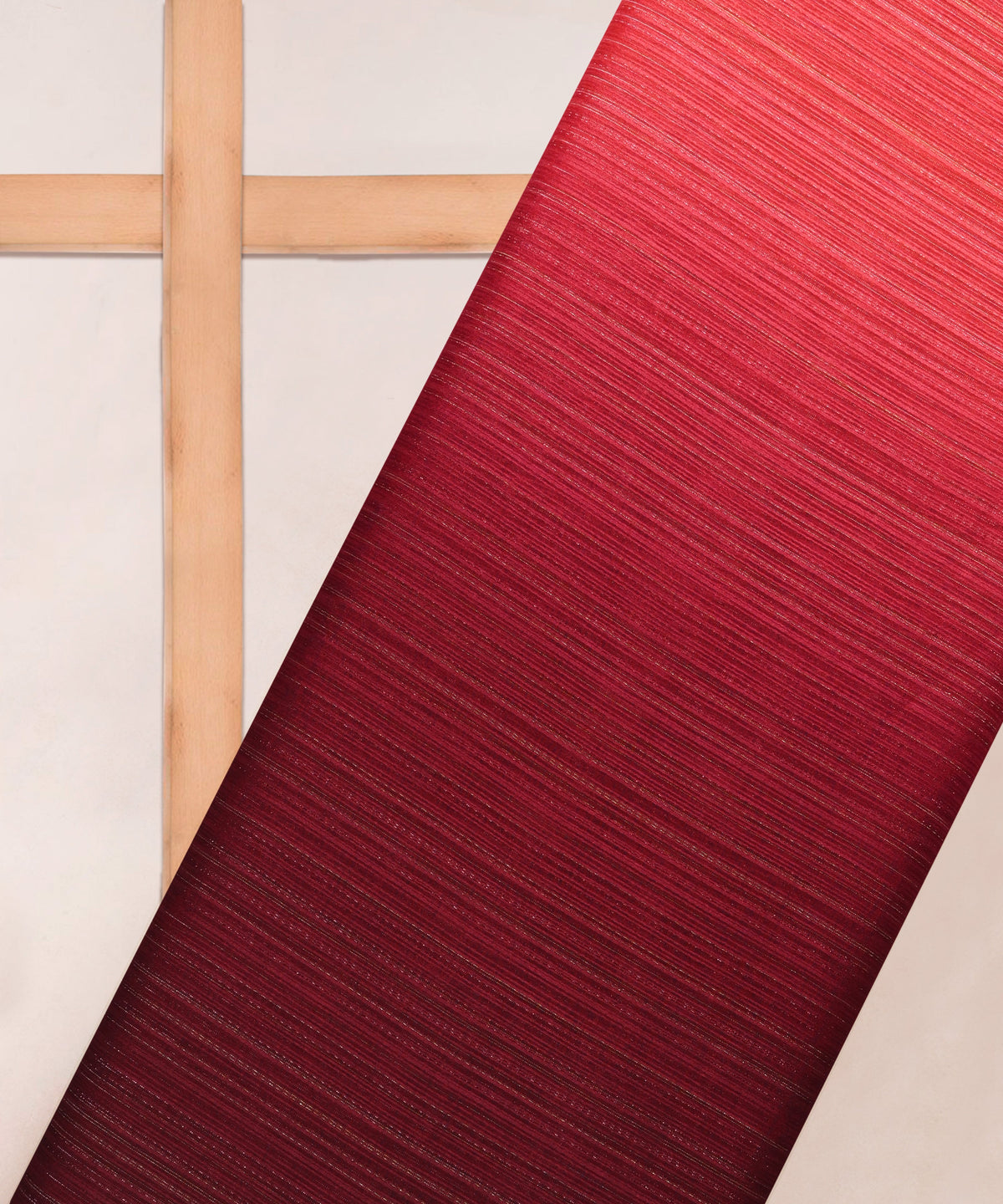 Maroon & Red Shaded Georgette Fabric with Satin patta