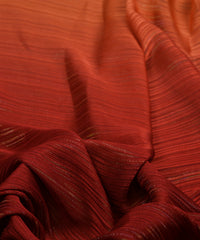 Maroon & Peach Shaded Georgette Fabric with Satin patta