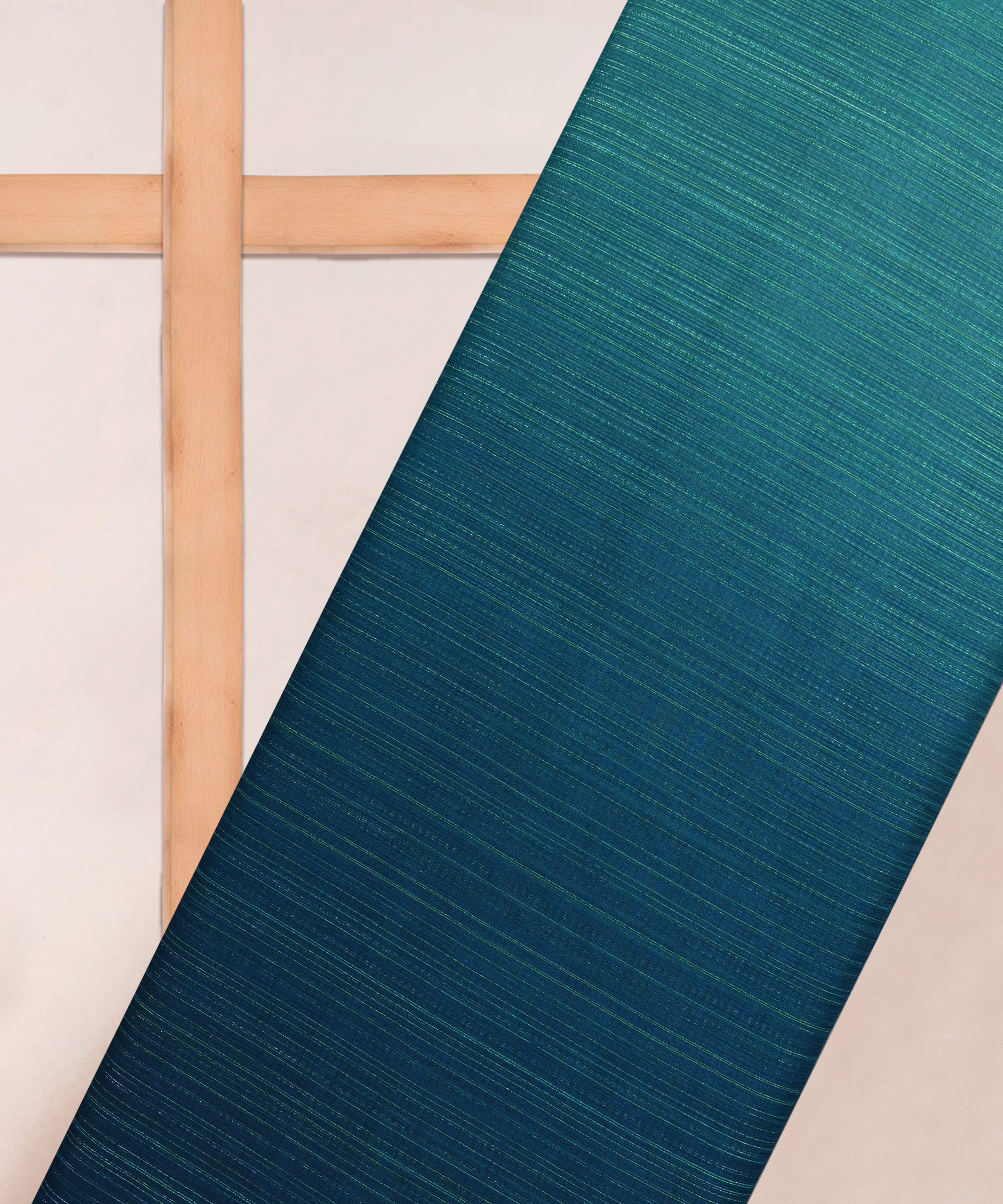 Teal & Firoji Shaded Georgette Fabric with Satin patta