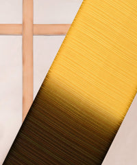 Yellow & coffee Shaded Georgette Fabric with Satin patta
