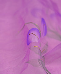 Lilac Purple flower design Hand prined Organza fabric